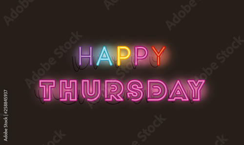 happy thursday fonts neon lights