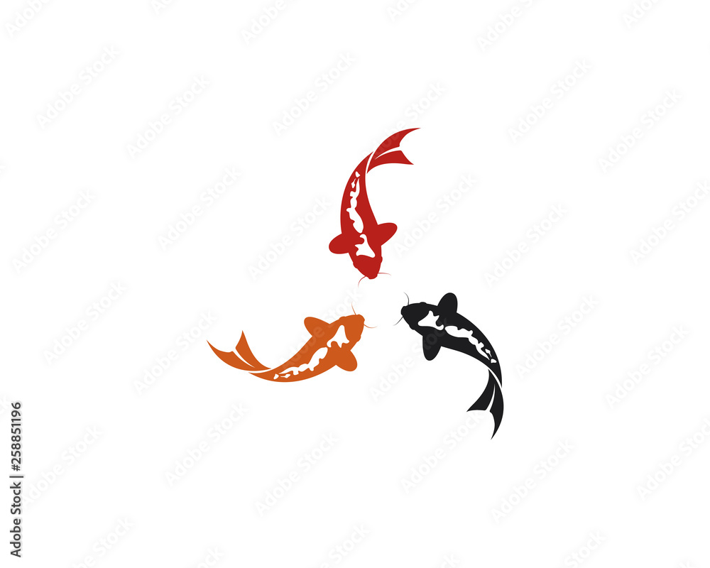 Obraz premium Koi fish logo vector icon