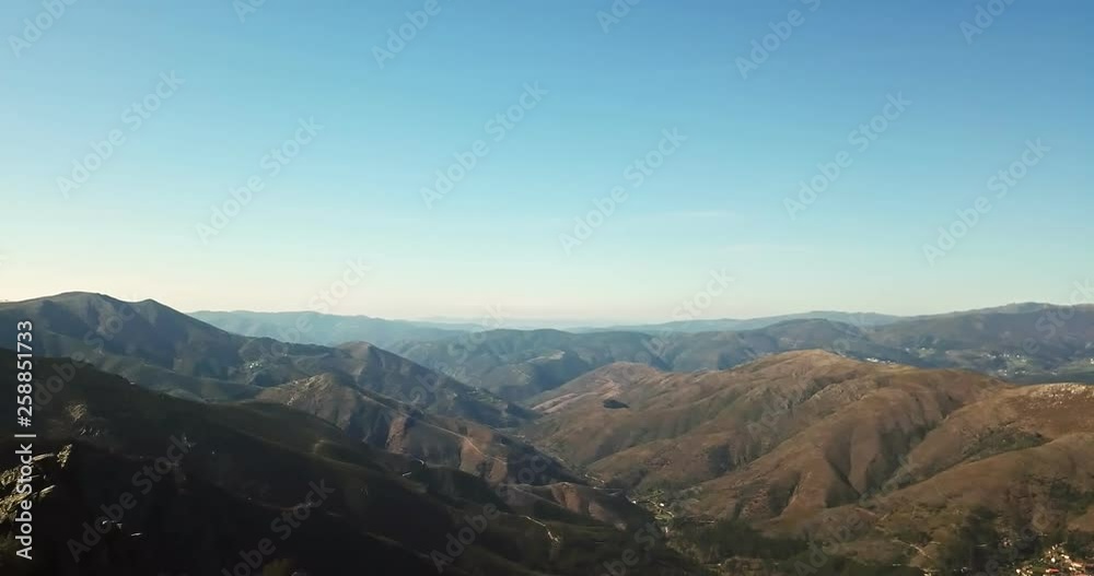 Aerial view, by drone, mountains landscape on St. Macário mountains, in Portugal Aerial view, by drone, mountains landscape on St. Macário mountains, in Portugal