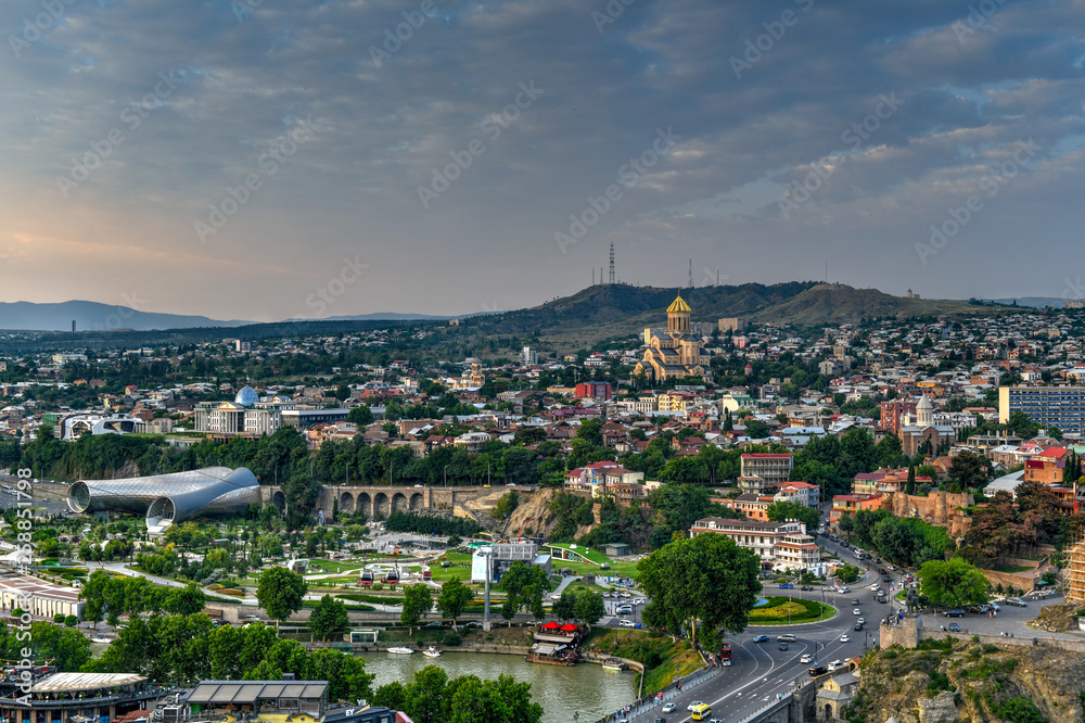 Fototapeta premium Panoramic City View - Tbilisi, Georgia
