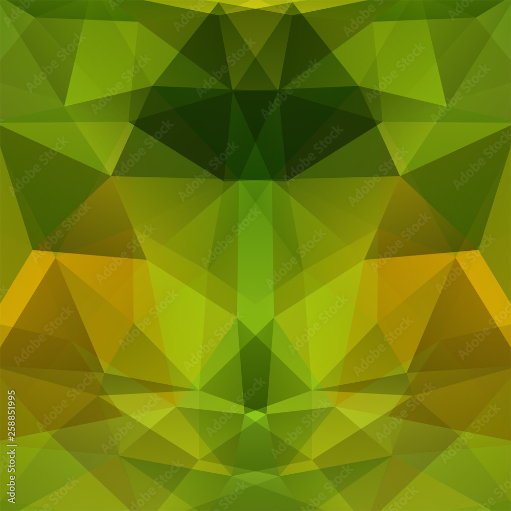 Fototapeta premium Geometric pattern, polygon triangles vector background in green tone. Illustration pattern