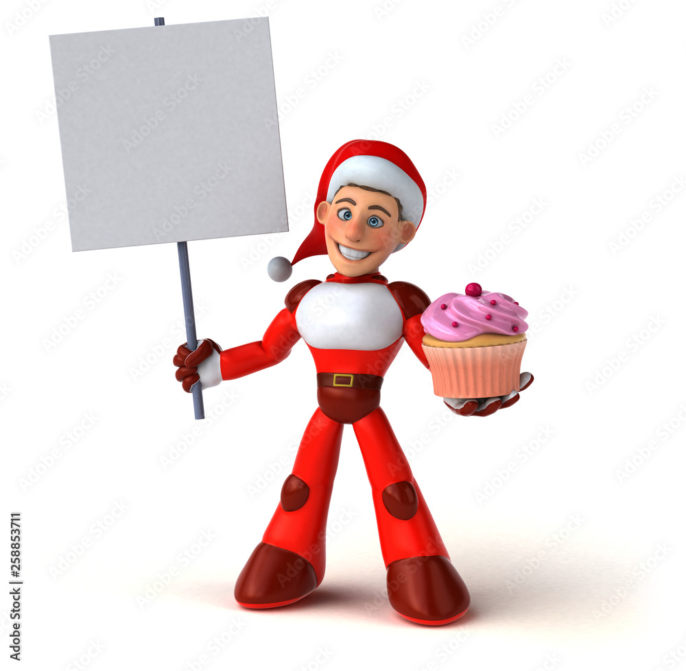Fun Super Santa Claus - 3D Illustration Fun Super Santa Claus - 3D Illustration