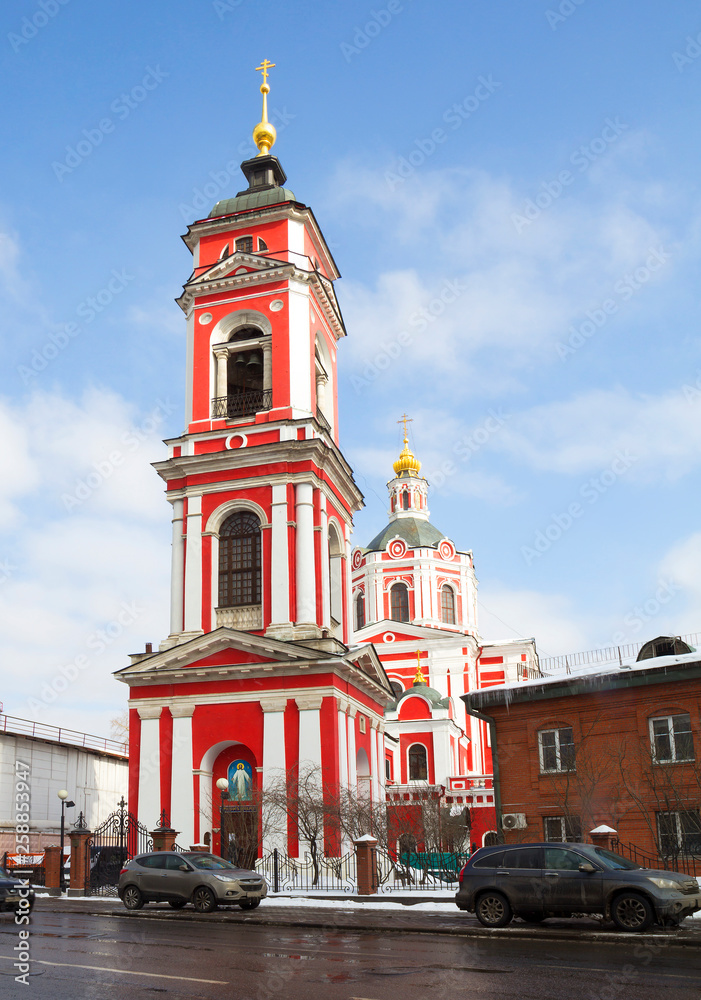 Moscow, Russia, Church Of The Ascension. This is an Orthodox Church. Year of construction:Between 1714 and 1718.. Repeatedly rebuilt and destroyed. Today, the temple returned to the appearance of the 