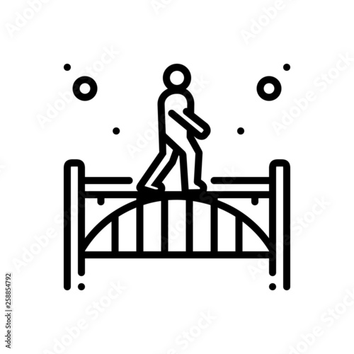 Fototapeta Black line icon for footbridge