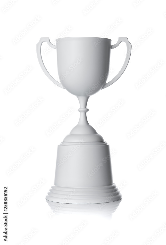 Champion white trophy on white background Champion white trophy on white background