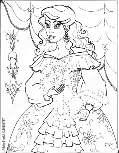 coloring book. princess. puzzles. tales 30