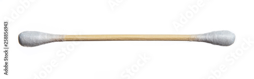 Cotton bud wood stick or cotton swab isolated on white background photo