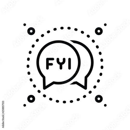 Black line icon for fyi bubble