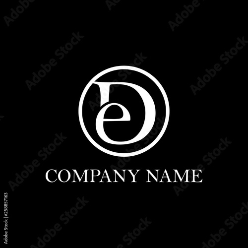 DE initial logo Design, clean vector