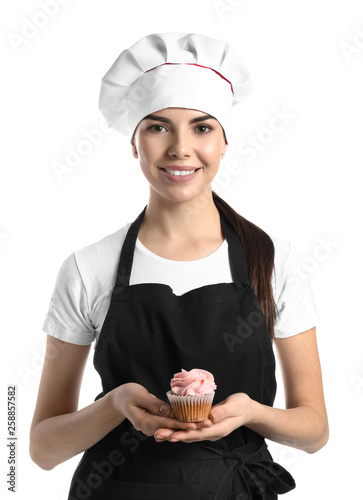 Young female confectioner w...