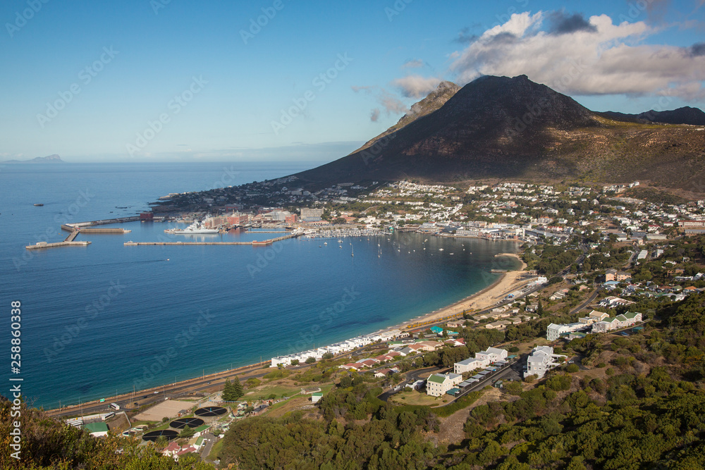 Harbor and bay of Simon's Town in South Africa