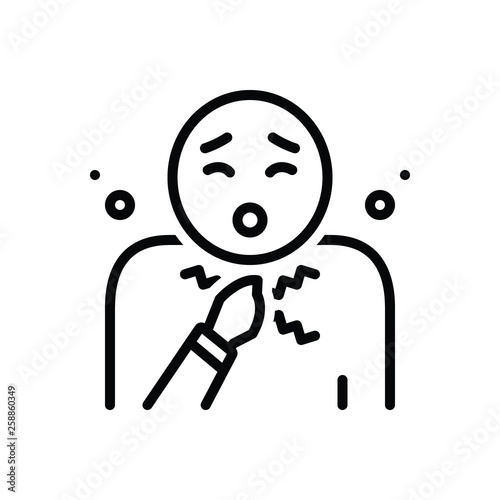 Black line icon for hiccup hiccough 
