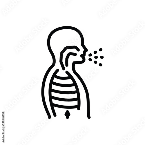Black line icon for  hiccough