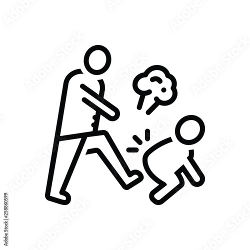 Black line icon for hostile enemy 
