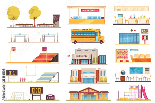 School Facilities Flat Set 