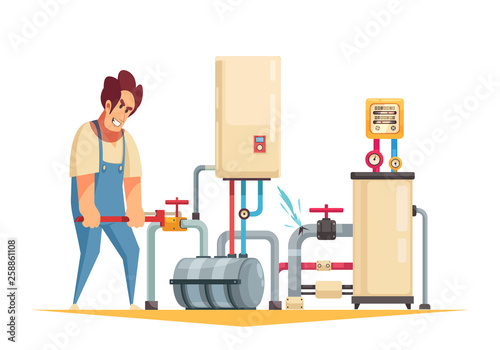 Plumber Cartoon Composition 