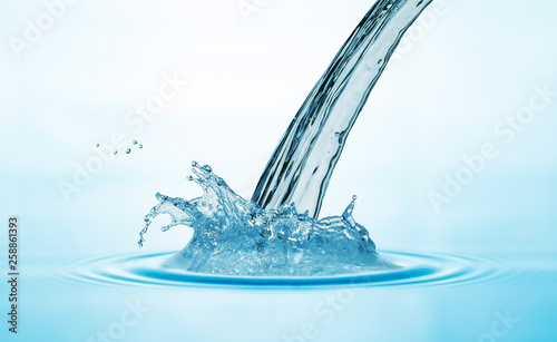 Shape water splash isolated blue background