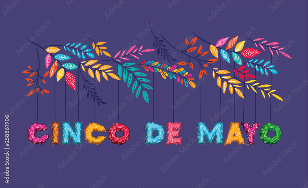 cinco de mayo card with floral decoration cinco de mayo card with floral decoration