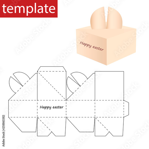 Retail paper box with die cut template.
