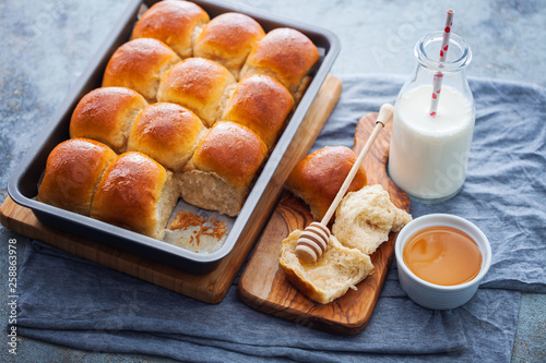 brioche buns with honey photo