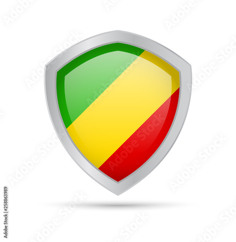 Free Download Shield with Congo flag on white background. - GFXLoad