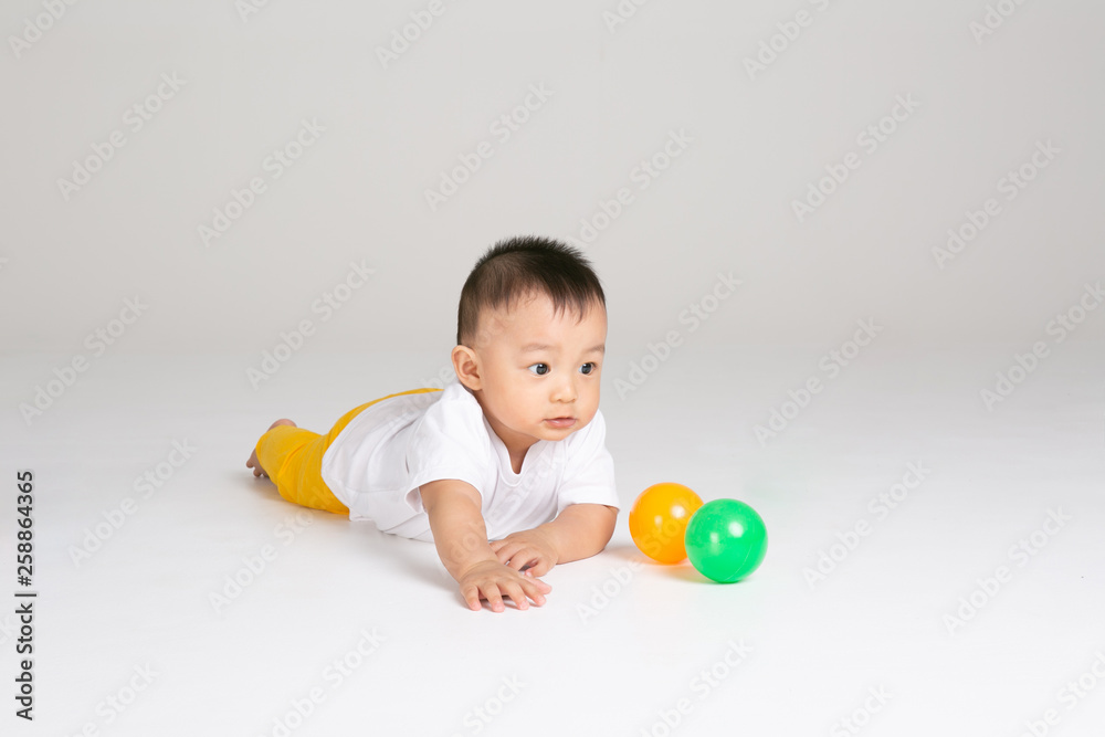 funny smiling baby boy crawling isolated on white funny smiling baby boy crawling isolated on white