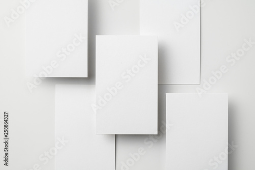 top view of business card isolated on white