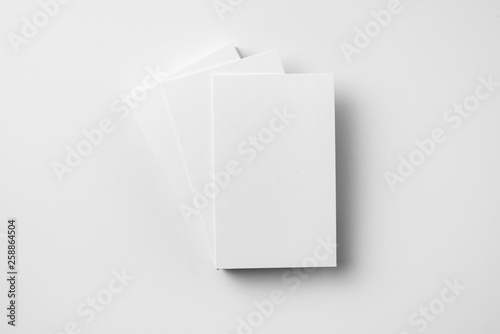 top view of business card isolated on white