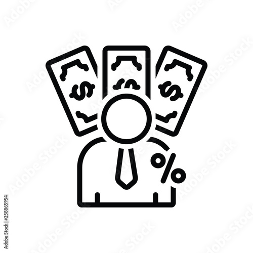 Black line icon for imposition