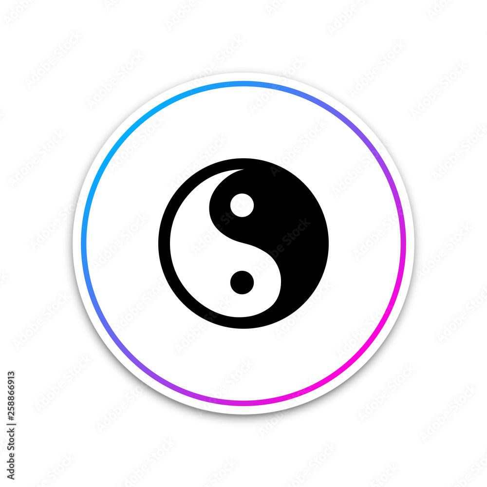 Yin Yang symbol of harmony and balance icon isolated on white background. Circle white button. Vector Illustration Yin Yang symbol of harmony and balance icon isolated on white background. Circle white button. Vector Illustration