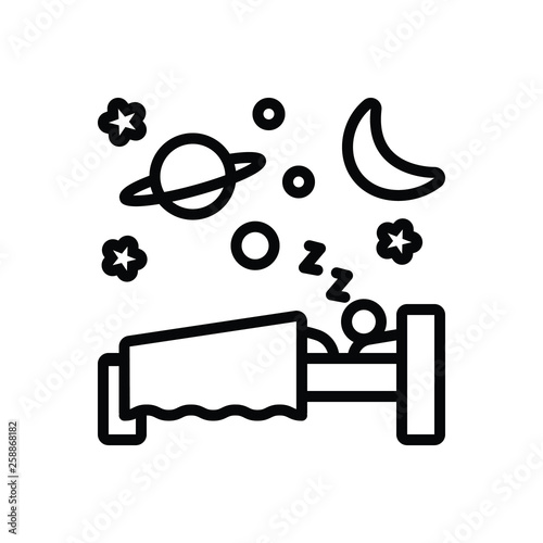 Black line icon for sleep slumber