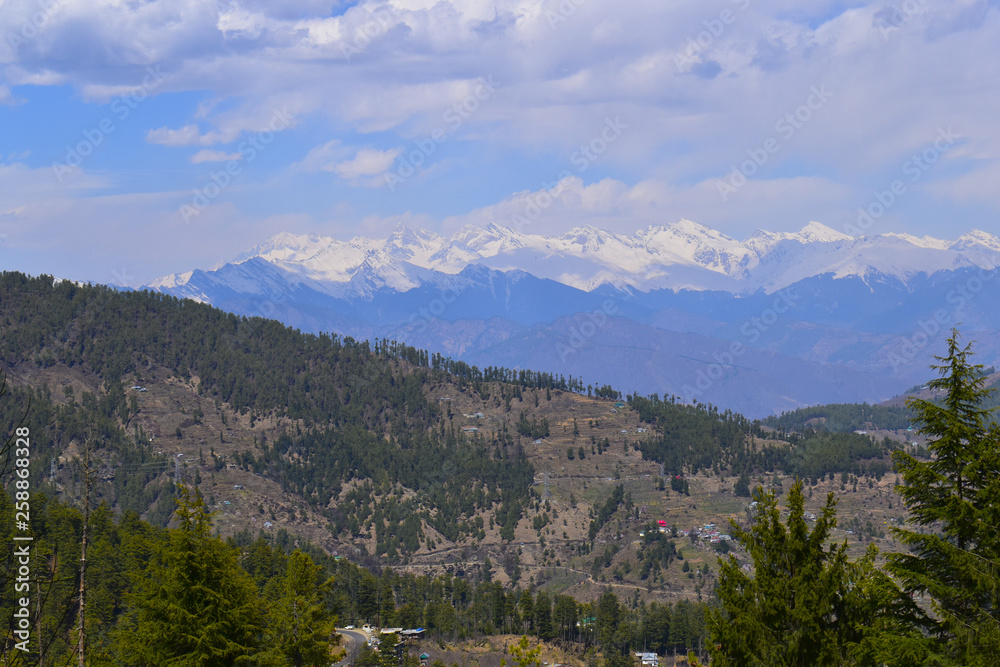 snow peaks of  HImalaya range , view from shimla 