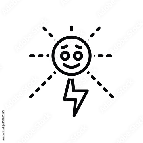 Black line icon for energy strength