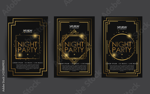 golden night club party poster