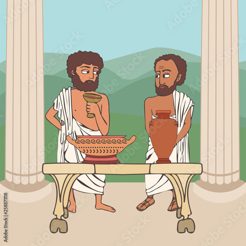 ancient greek men conversation