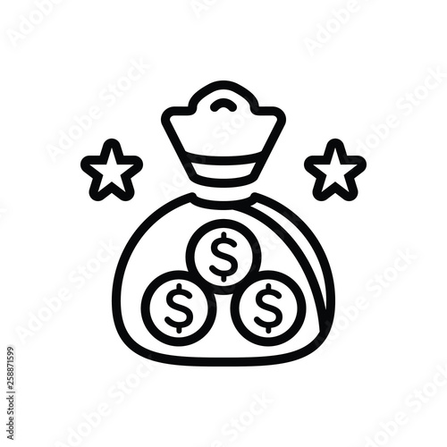 Black line icon for finance economy
