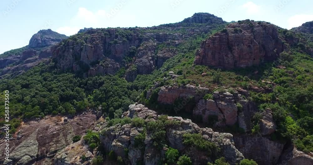 Aerial view of landscape of Cannes mountain and canyon at sunny summer morning Aerial view of landscape of Cannes mountain and canyon at sunny summer morning