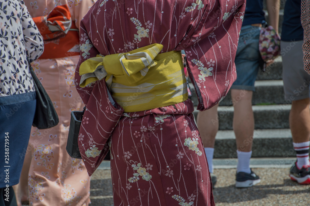 Fototapeta premium Backside Of A Kimono At Kyoto Japan 2015