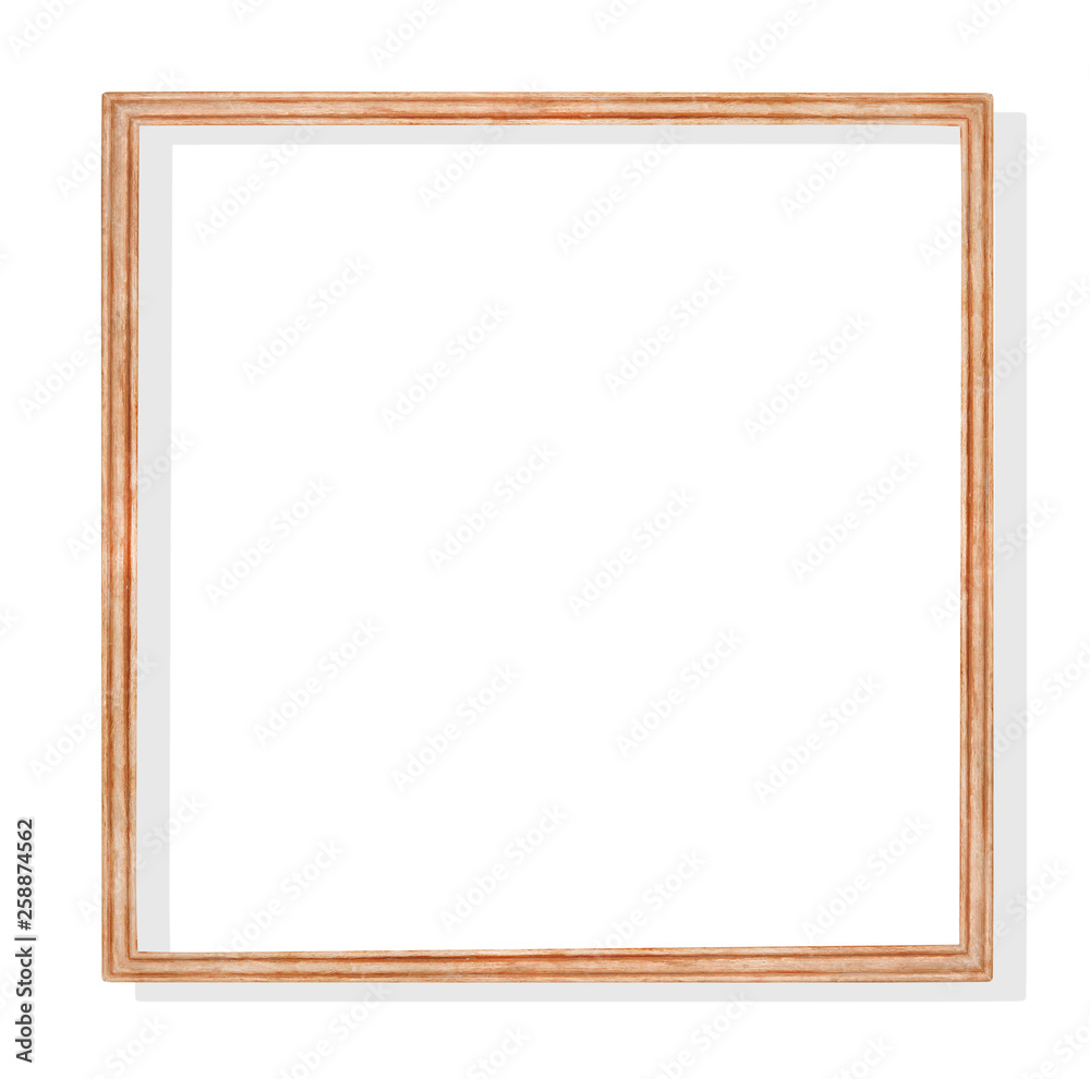 Old brown wood picture frame isolated on white background with clipping path Old brown wood picture frame isolated on white background with clipping path