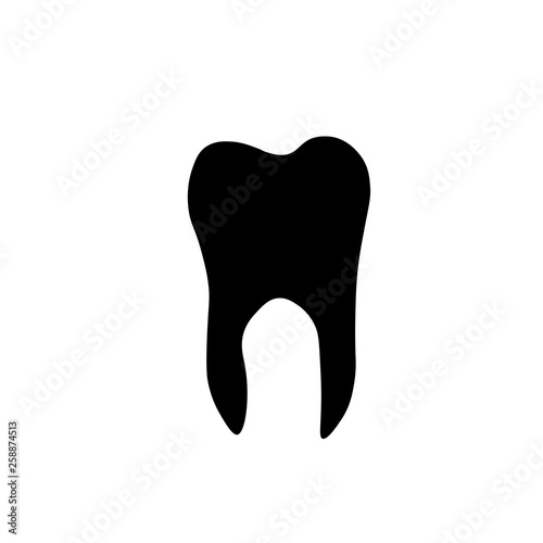 Tooth vector silhouette. Tooth Icon Vector. 