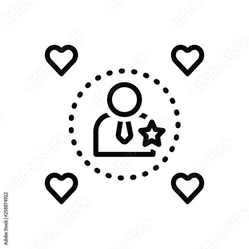 Black line icon for influencers impressive