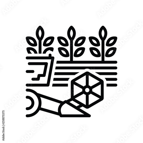 Black line icon for ingathering