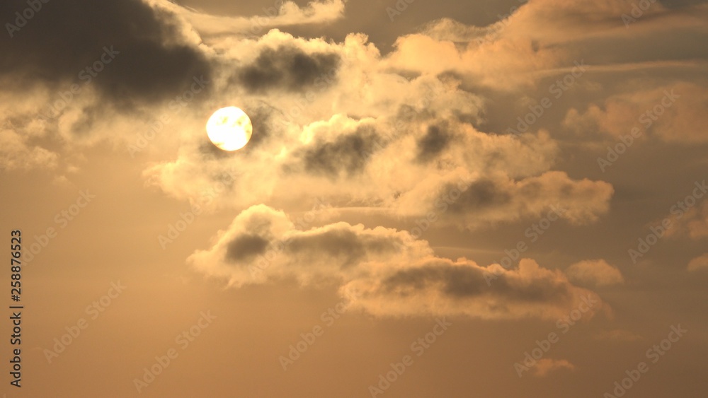 Clouds on Sky, Dramatic Sunset, Fluffy Cloudy Day, Nature Summer in Twilight Clouds on Sky, Dramatic Sunset, Fluffy Cloudy Day, Nature Summer in Twilight