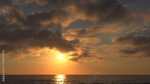 Sunset Beach, Sunrise on Seashore, Ocean at Sundown in Summer, Twilight Seascape © CreativeZone