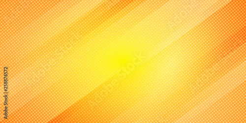 Abstract yellow and orange gradient color oblique lines stripes background and dots texture halftone style. Geometric minimal pattern modern sleek texture.