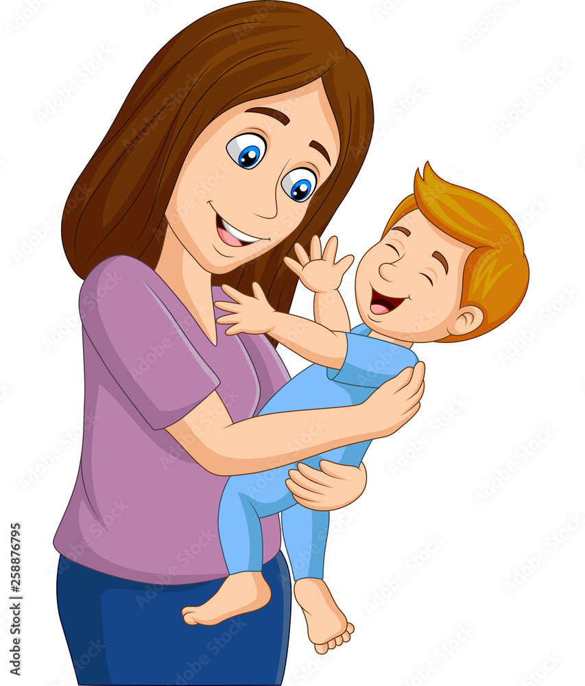 Happy baby boy with his mother Happy baby boy with his mother
