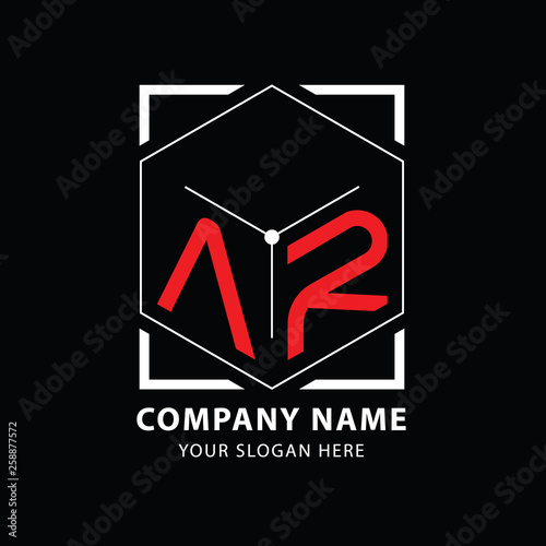 Letter AR logo design template elements