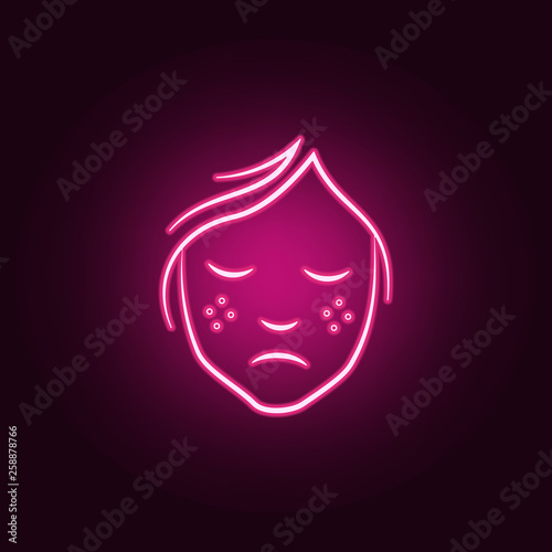 freckles on the face neon icon. Elements of antiaging set. Simple icon for websites, web design, mobile app, info graphics
