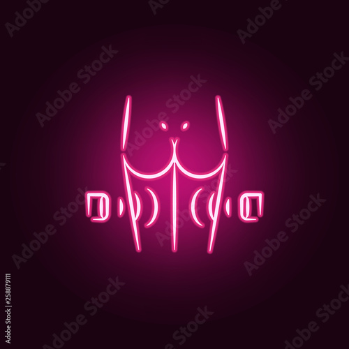 cellulite removal neon icon. Elements of antiaging set. Simple icon for websites, web design, mobile app, info graphics
