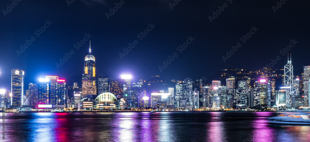 香港 ビクトリア ハーバー 夜景 ワイド Stock 写真 Adobe Stock